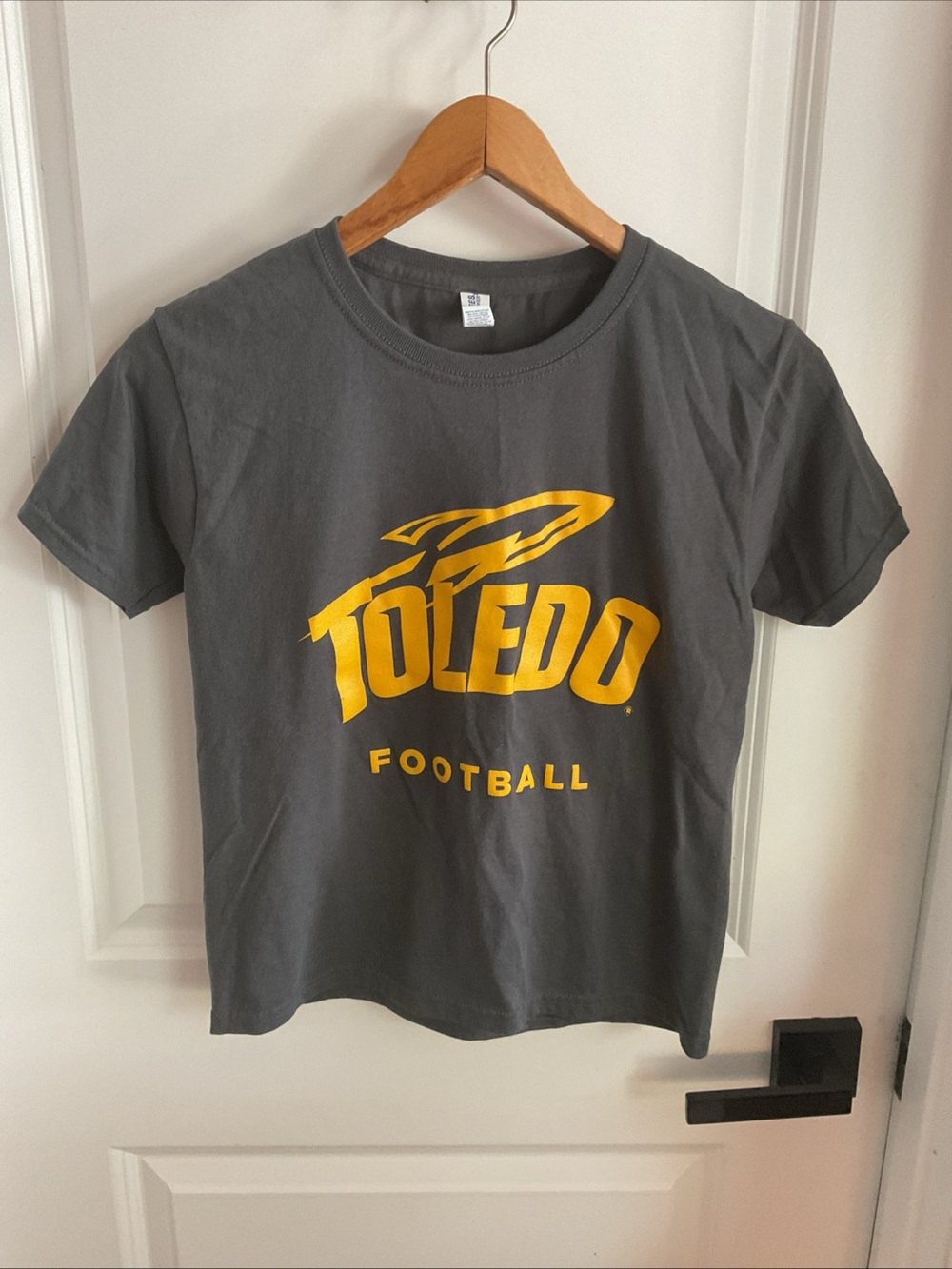 Toledo Rockets - Football Gray and Gold Graphic Tee - Youth Size Medium